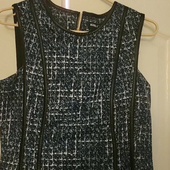 Karl Lagerfeld Sleeveless Silky Stretch Knit Dress - Picture 2 of 4